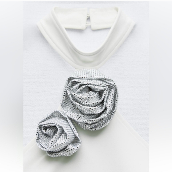 FLORAL JEWEL HALTER NECK BODYSUIT SIZE L - Picture 10 of 10